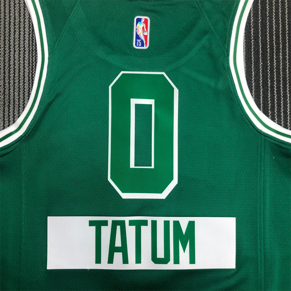 NBA Boston Celtics Round Neck 75th anniversary Green Jersey TATUM#0 S-XXL