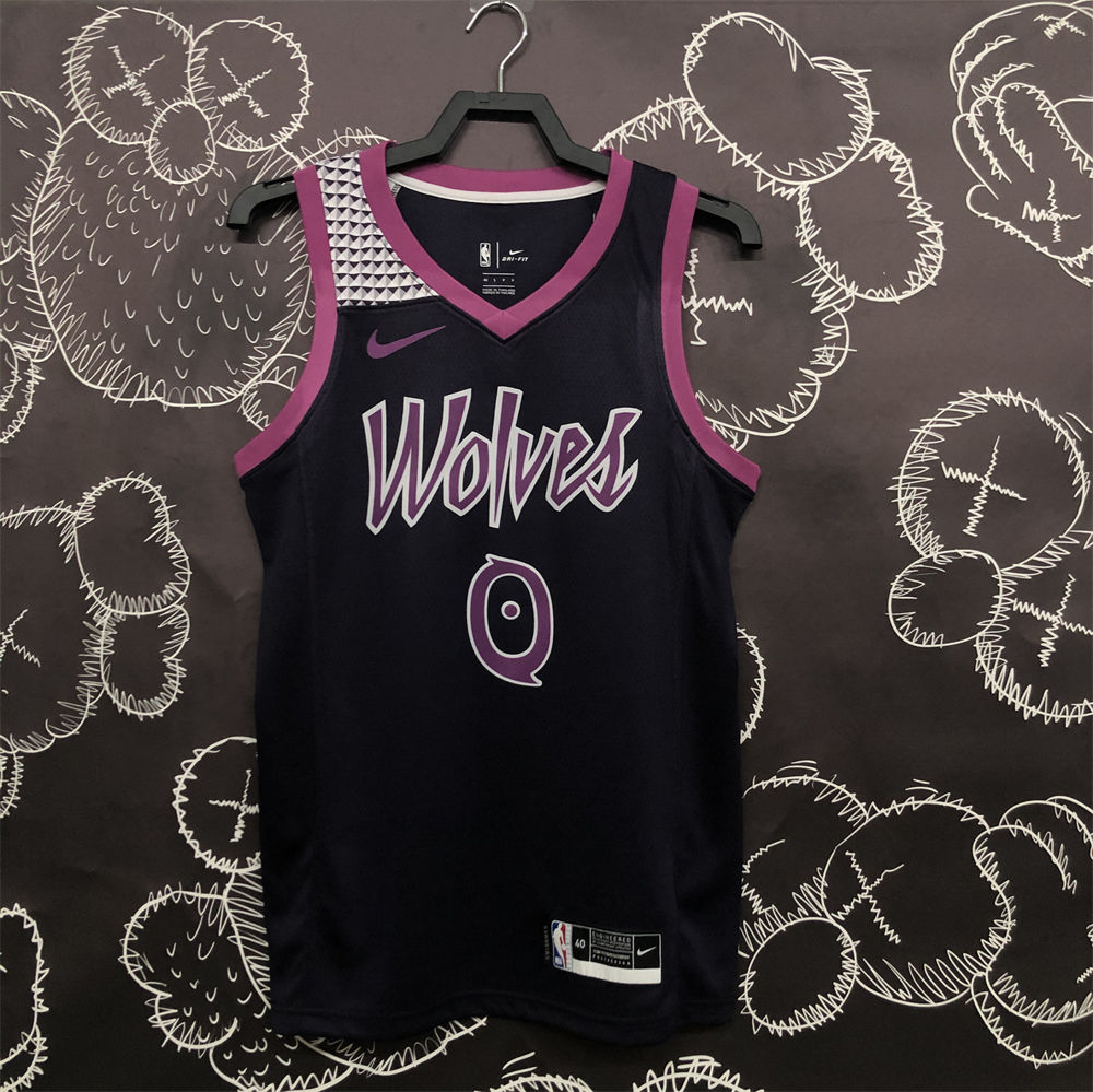 NBA Minnesota Timberwolves V-Neck Black Jersey S-XXL