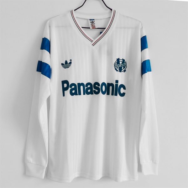 Retro Marseille 1990 Home Long Sleeve jersey Fan Version