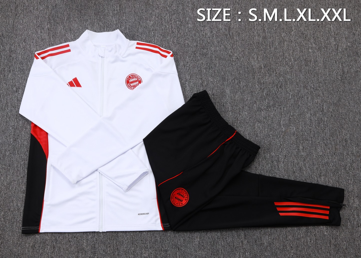2025/26 Bayern Munich white Jacket Training Suit Set Football Team Shirt Sports Fashion