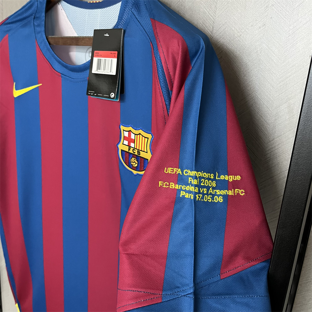 Retro Barcelona 2006 UEFA Champions League Home jersey Fan Version
