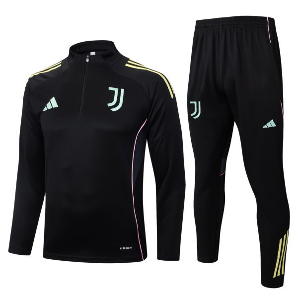 202526 Juventus black Long-sleeved half-pull training kit Football team kit