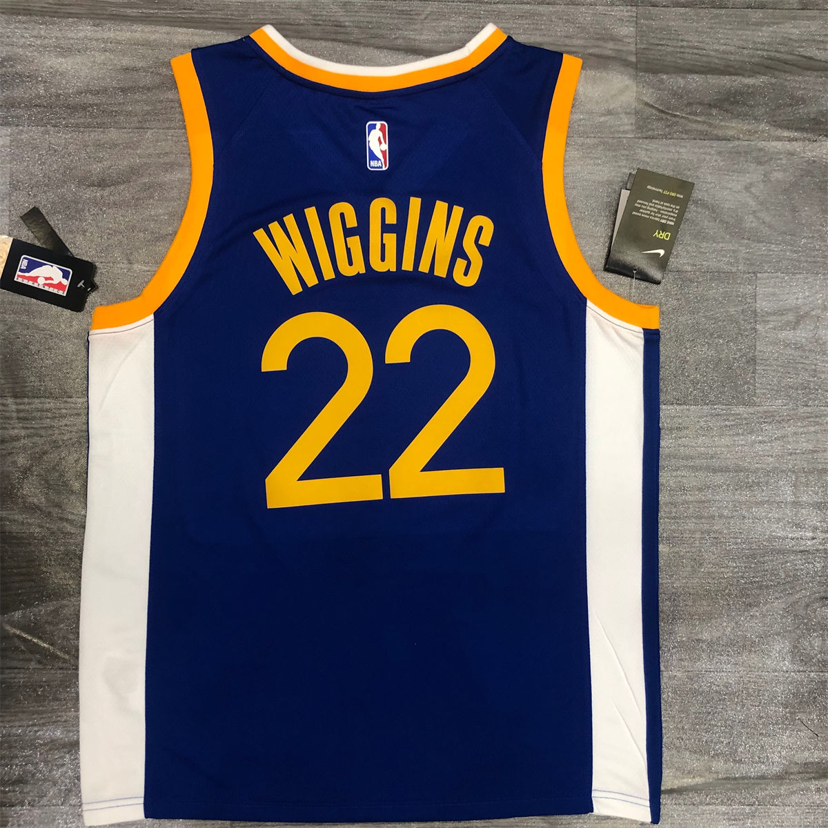NBA Golden State Warriors V neck Blue Jersey WIGGINS#22 S-XXL