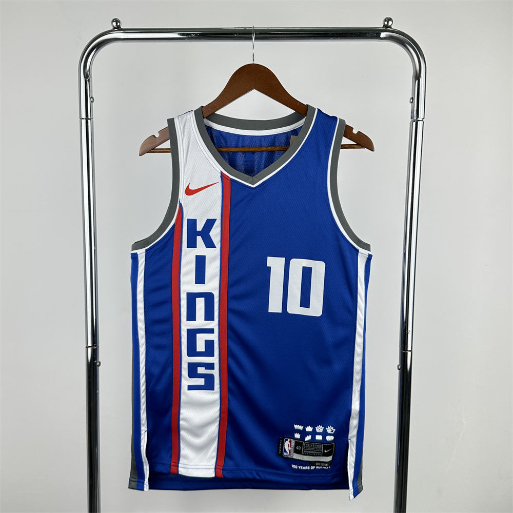 NBA Scaramento Kings 2024 V-Neck City Edition Blue jersey DeROZAN#10 S-XXL