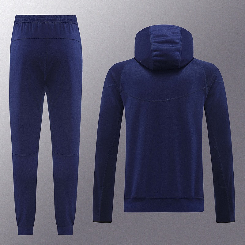 2024 Nike Royal Blue Hoodie Jacket Kit Set Football Team Shirt Sports Fashion