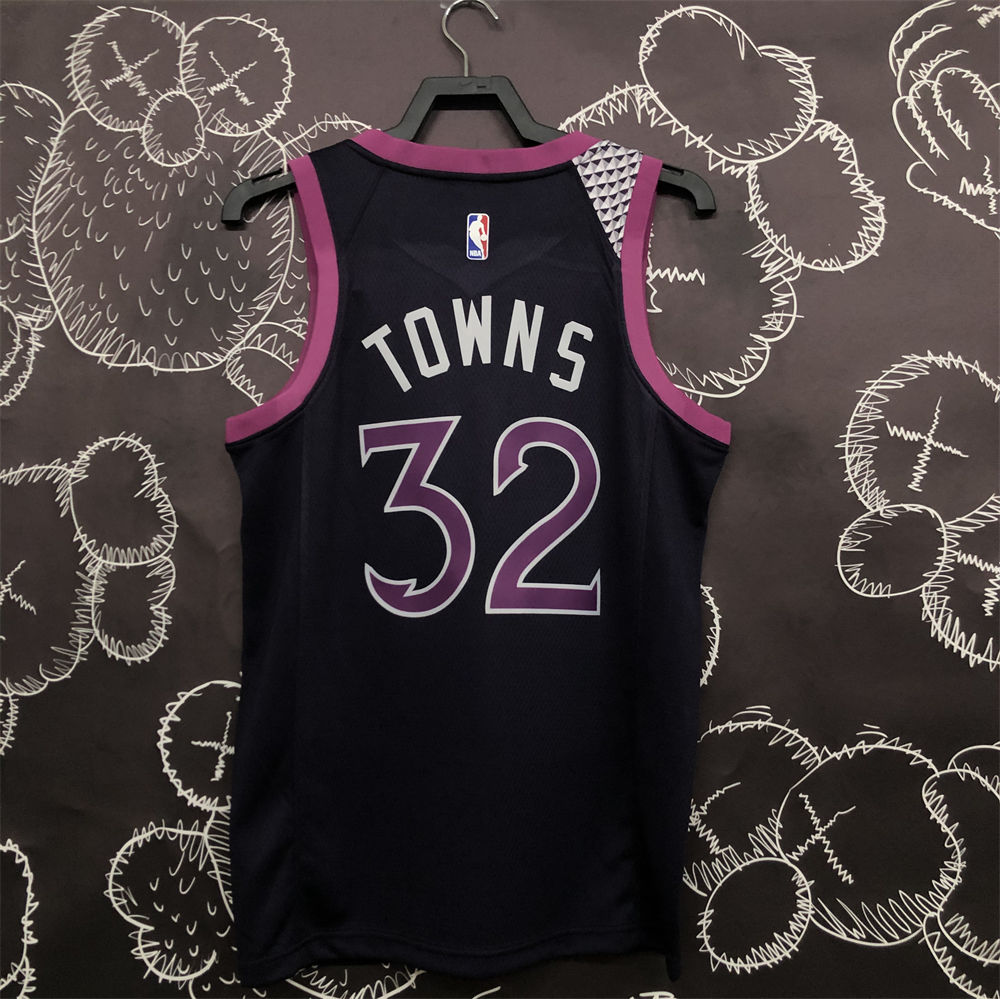 NBA Minnesota Timberwolves V-Neck Black Jersey S-XXL