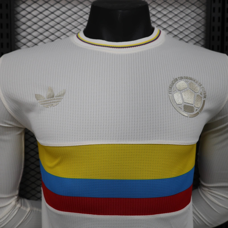 24/25 Colombia 100th Anniversary Edition White Long Sleeve Jersey Player Version