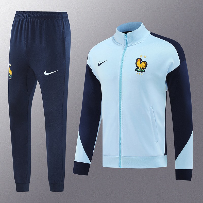 2024 France Sky blue Jacket Training Suit Set Football Team Shirt Sports Fashion