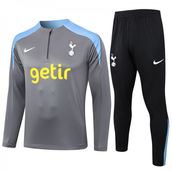 24/25 Tottenham Dark grey Long-sleeved half-pull training kit Football team kit