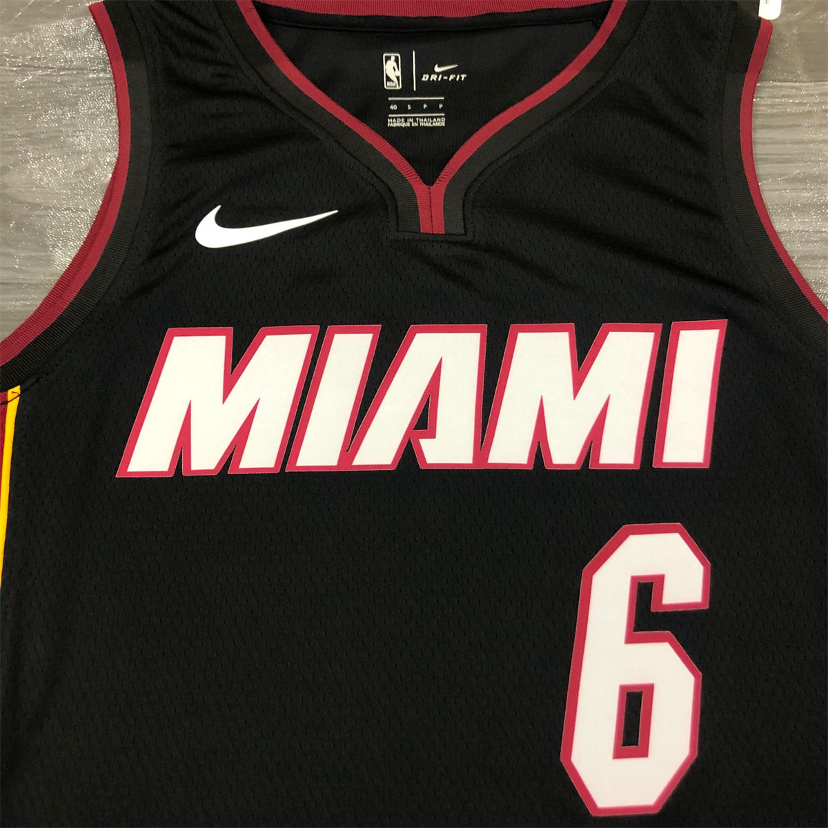 NBA Miami Hearts V-Neck Black Jersey JAMES#6 S-XXL