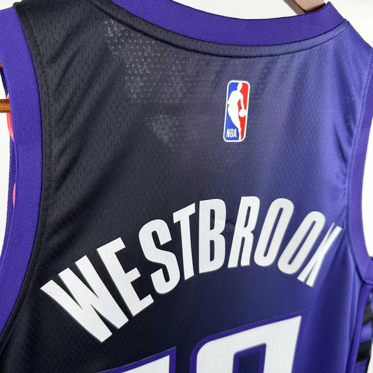 NBA Scaramento Kings 2024 V-Neck JORDAN Edition Purple jersey WESTBROOK#18 S-XXL