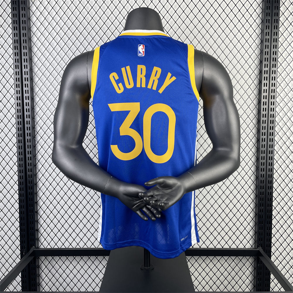 NBA Golden State Warriors 2023 V-Neck Blue Jersey CURRY#30 S-XXL