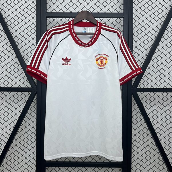 Retro Manchester United 1991 white jersey Fan Version