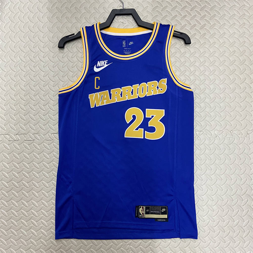 NBA Golden State Warriors Round Neck Blue Jersey GREEN#23 S-XXL