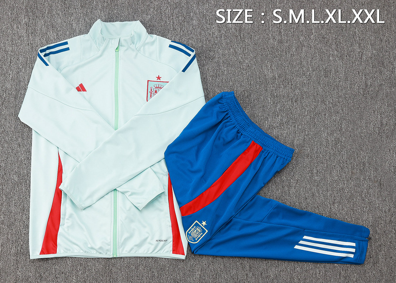 2024/25 Spain Green Jacket Training Suit Set Football Team Shirt Sports Fashion