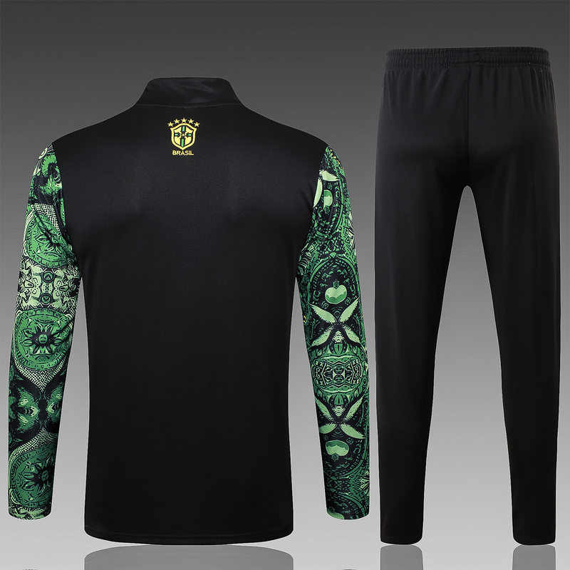 24/25 Brazil Green Long-sleeved half-pull training kit Football team kit