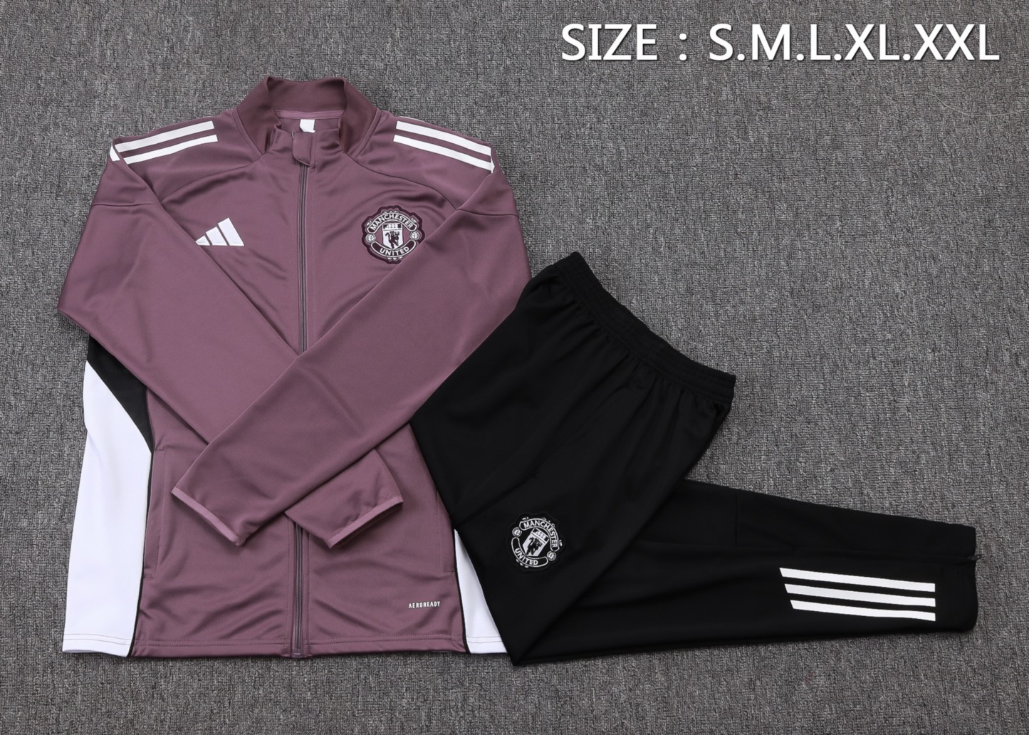 2025/26 Manchester United Dusty Purple Jacket Training Suit Set Football Team Shirt Sports Fashion