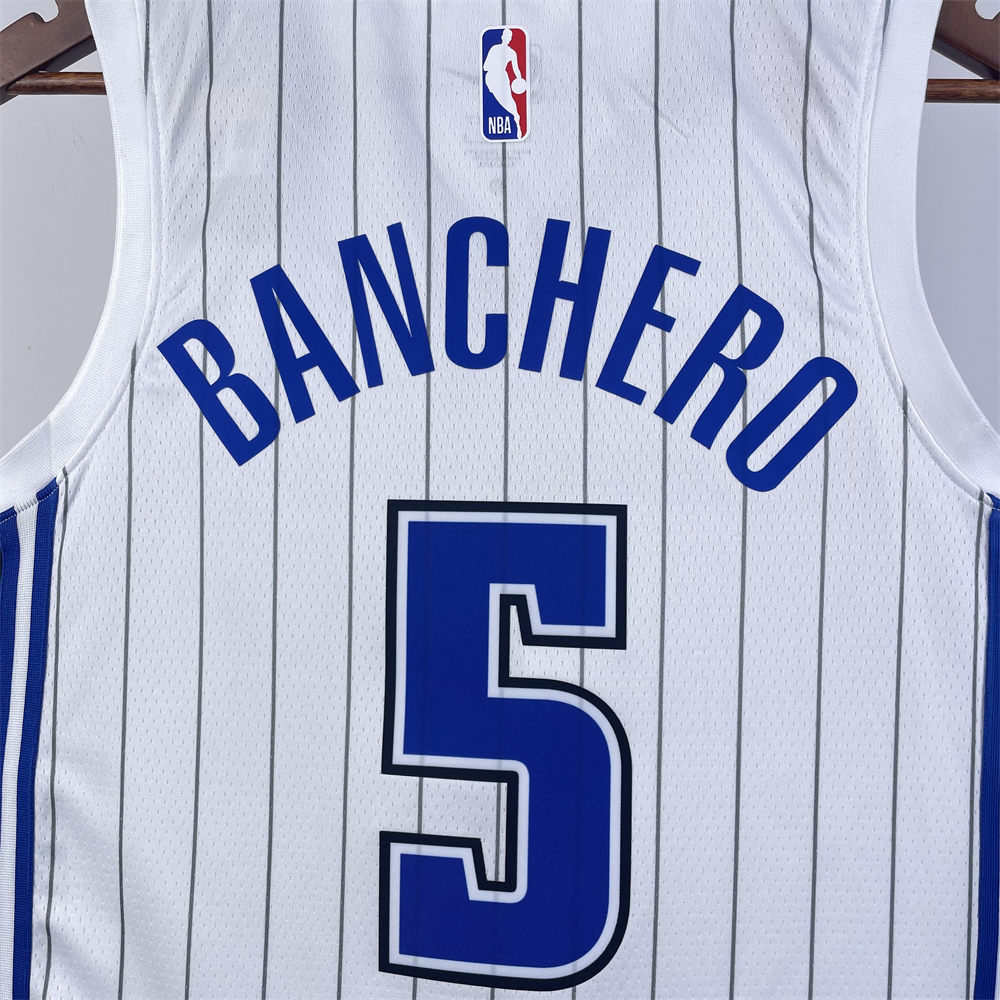 NBA Orlando Magic V-Neck Jersey White BANCHERD#5 S-XXL