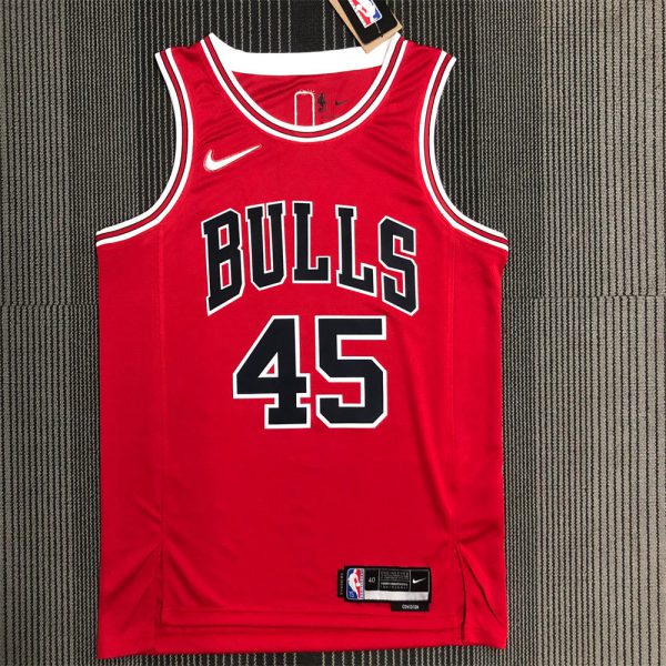 NBA Chicago Bulls Round Neck Red 75th anniversaryJersey JORDAN#45 S-XXL