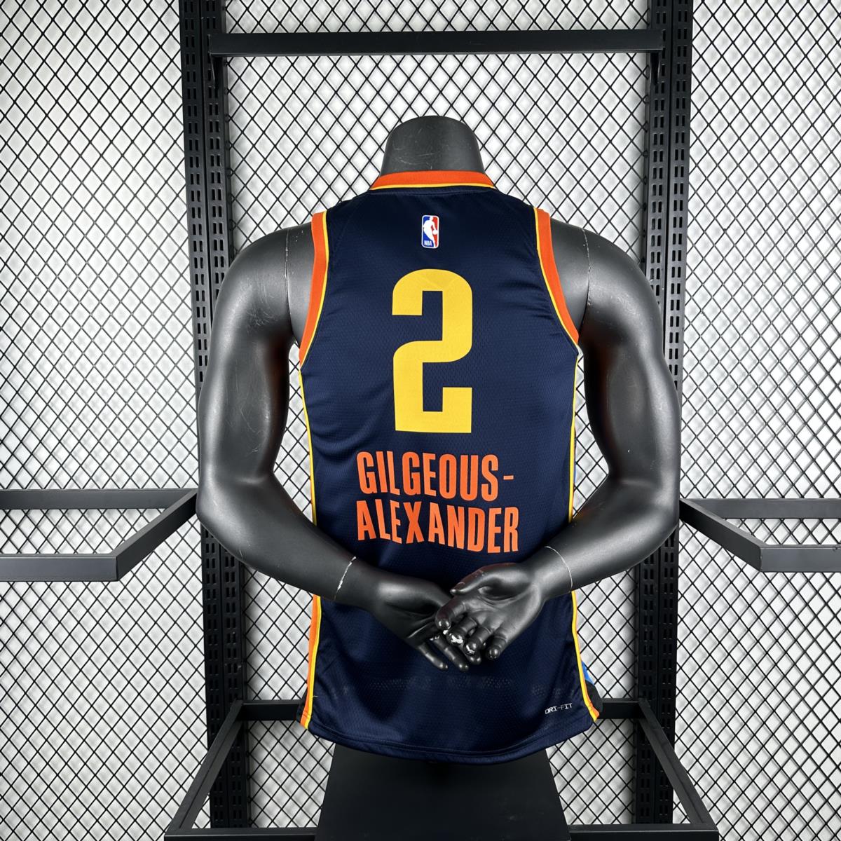 NBA Oklahoma City Thunder 24/25 City Edition V-Neck Black Jersey GILGEOUS-ALEXANDER#2 S-XXL