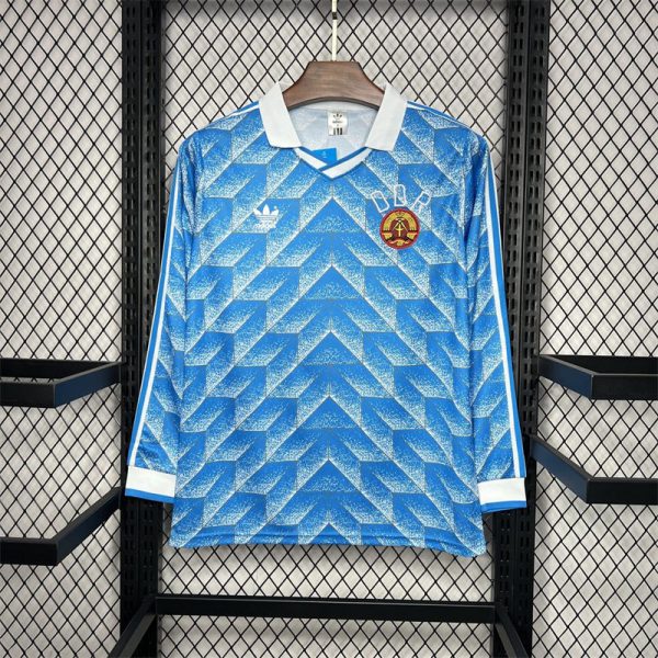 Retro Germany DDR 1988 Away Long Sleeve jersey Fan Version