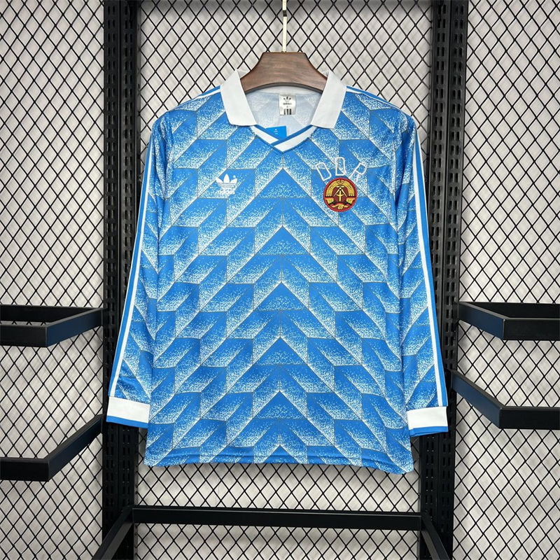 Retro Germany DDR 1988 Away Long Sleeve jersey Fan Version