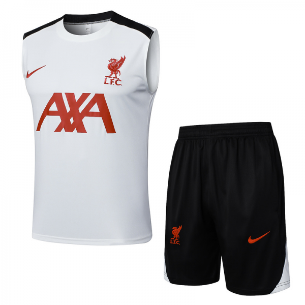 24/25 Liverpool White Training Set Shirt and Shorts