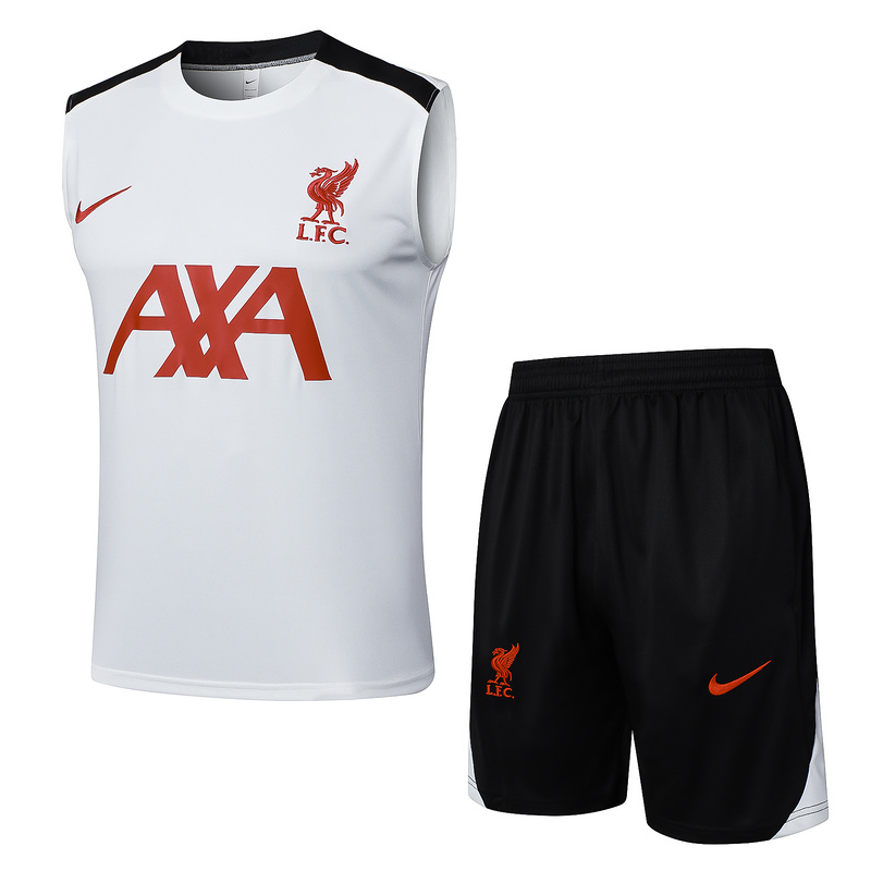 24/25 Liverpool White Training Set Shirt and Shorts