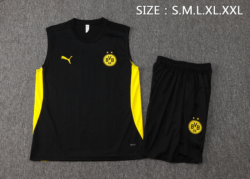 24/25 Dortmund Black Training Set Shirt and Shorts