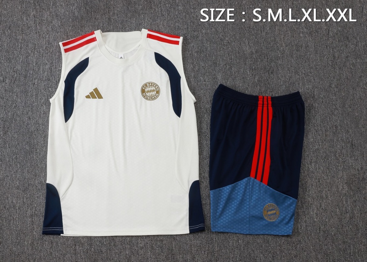 2026 Bayern Munich Beige Training Set Shirt and Shorts