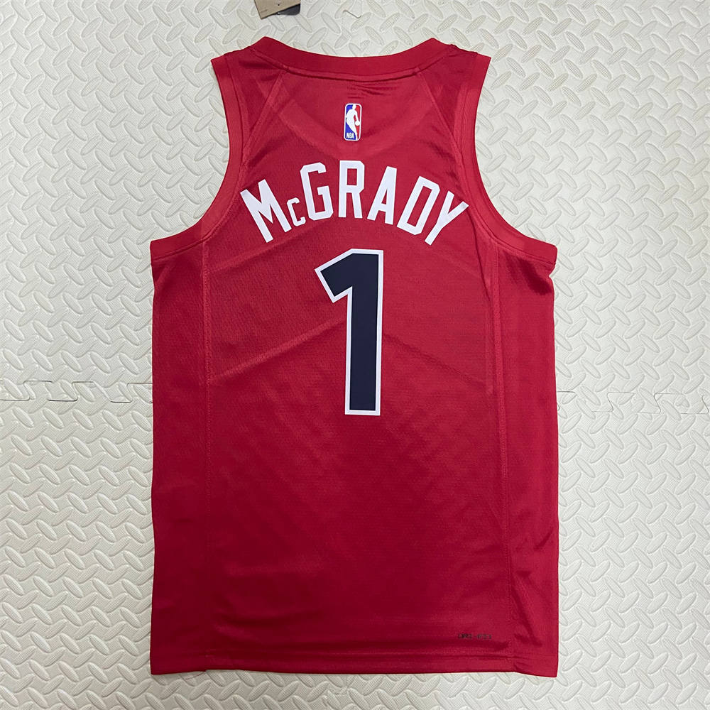 NBA Toronto Raptors V-Neck Red Jersey McGRADY#1 S-XXL
