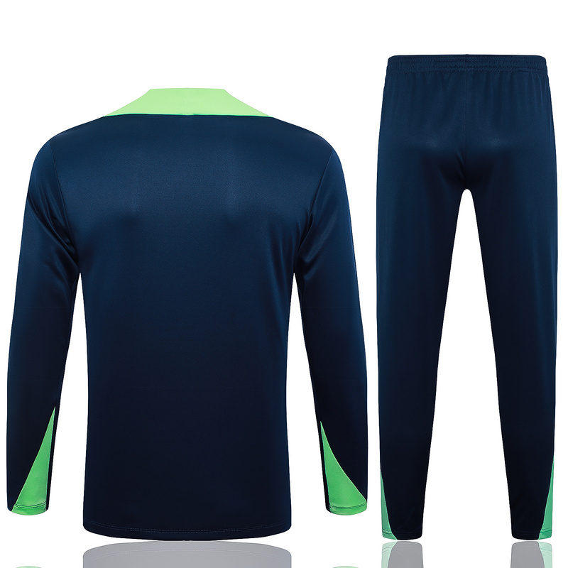 24/25 Brazil Blue Long-sleeved half-pull training kit Football team kit