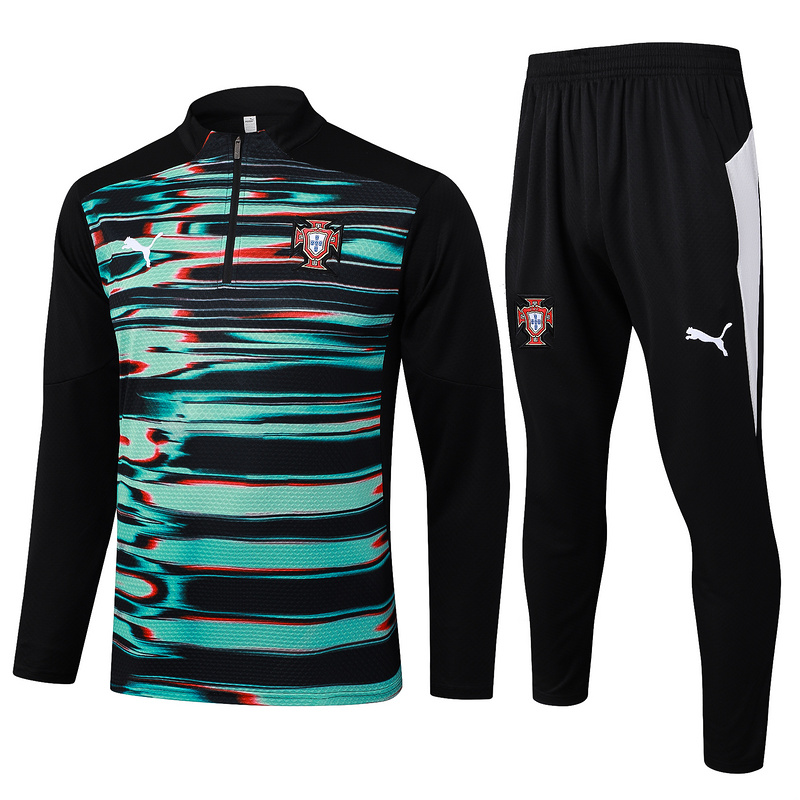 202526 Portugal dark green Long-sleeved half-pull training kit Football team kit