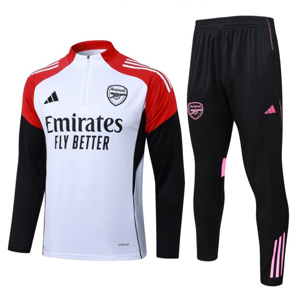 202526 Arsenal White Long-sleeved half-pull training kit Football team kit