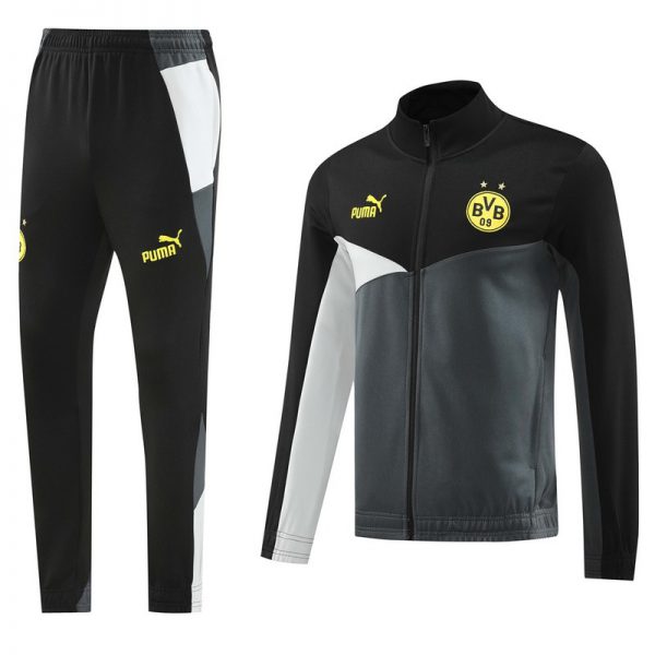 2024 Dortmund black gray Jacket Training Suit Set Football Team Shirt Sports Fashion