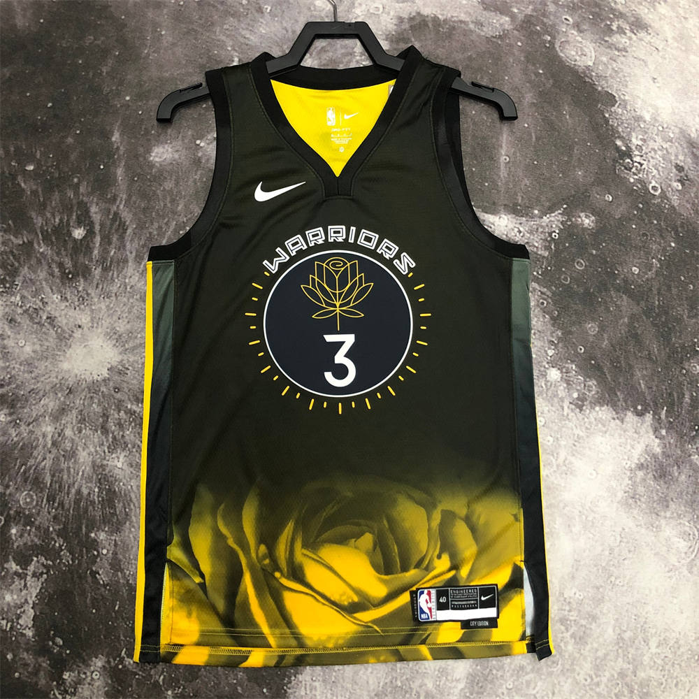 NBA Golden State Warriors V-Neck Black City Edition Jersey POOLE#3 S-XXL