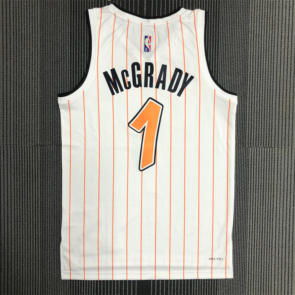 NBA Orlando Magic V-Neck White 75th Anniversary McGRADY#1 JERSEY S-XXL