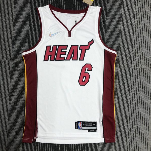 NBA Miami Hearts V-Neck White 75th Anniversary Jersey JAMES#6 S-XXL