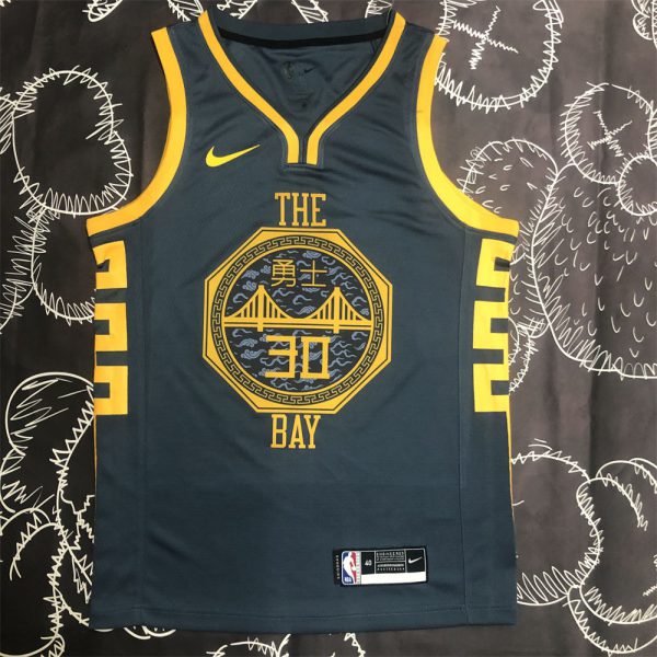 NBA Golden State Warriors V-Neck Black Jersey S-XXL