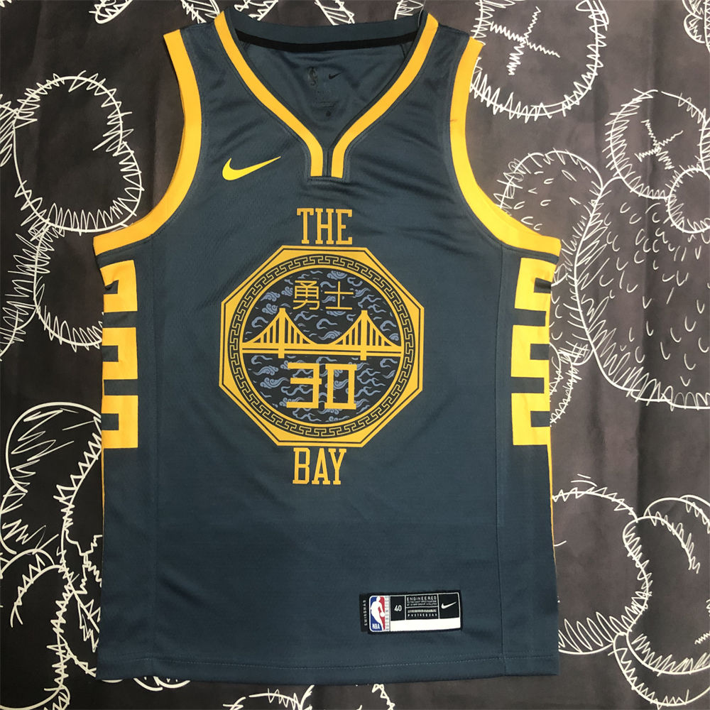 NBA Golden State Warriors V-Neck Black Jersey S-XXL