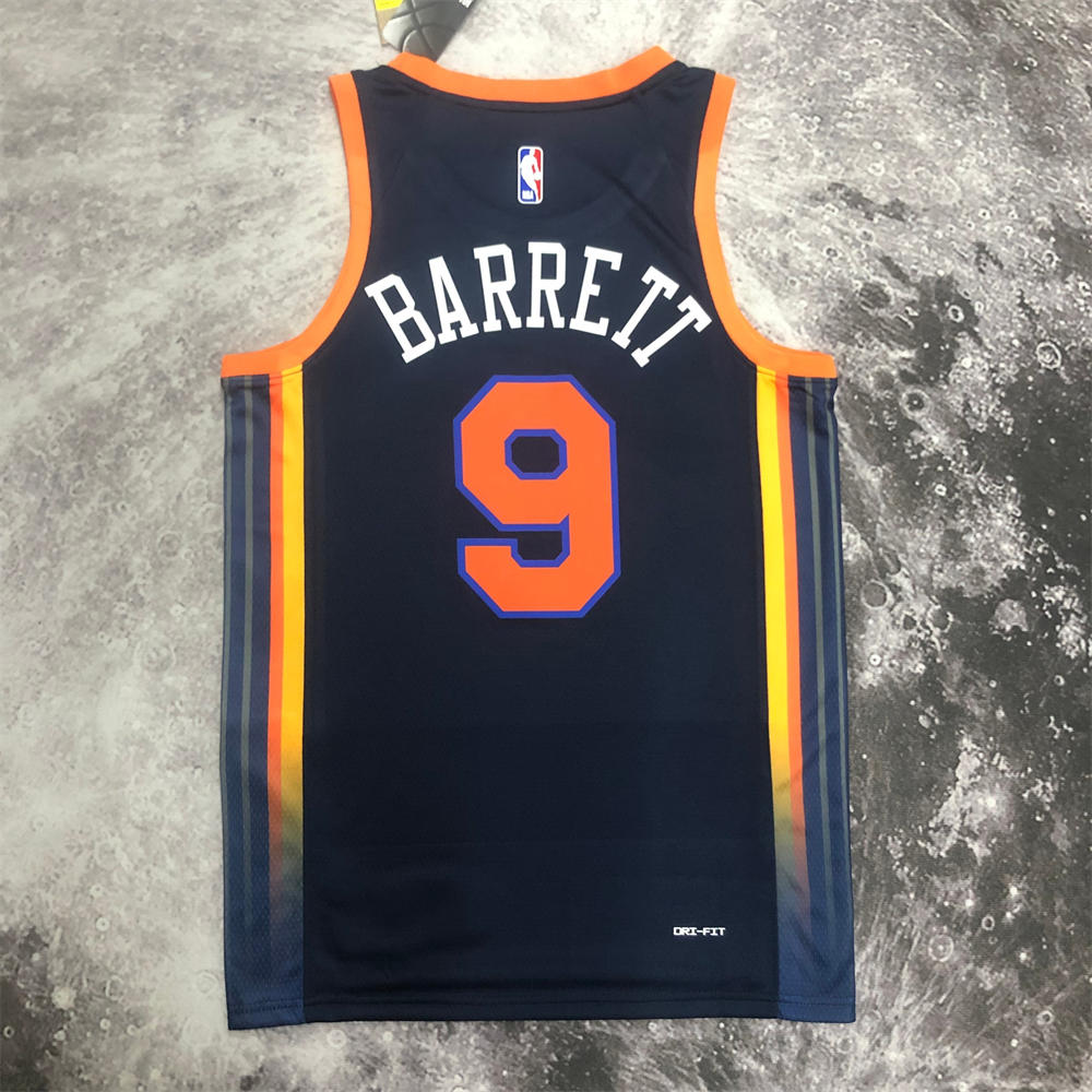 NBA New York Knicks V-Neck JORDAN Edition Black jersey BARRETT#9 S-XXL