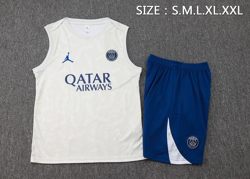 2025/26 Paris Light gray Training Set Shirt and Shorts