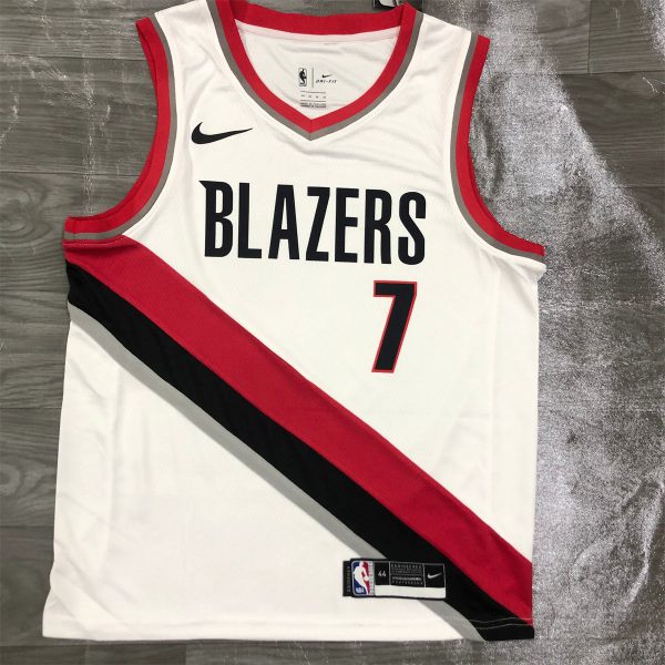 NBA Portland Trail Blazers V-Neck White Jersey ROY#7 S-XXL