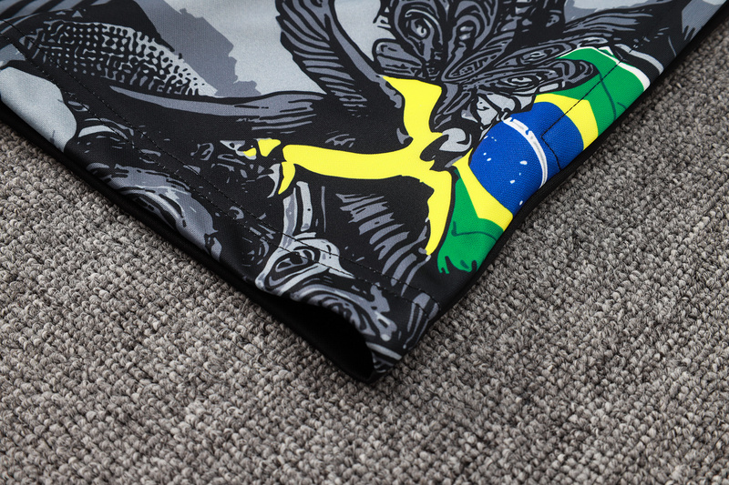 2024/25 Brazil Black Jacket Training Suit Set Football Team Shirt Sports Fashion