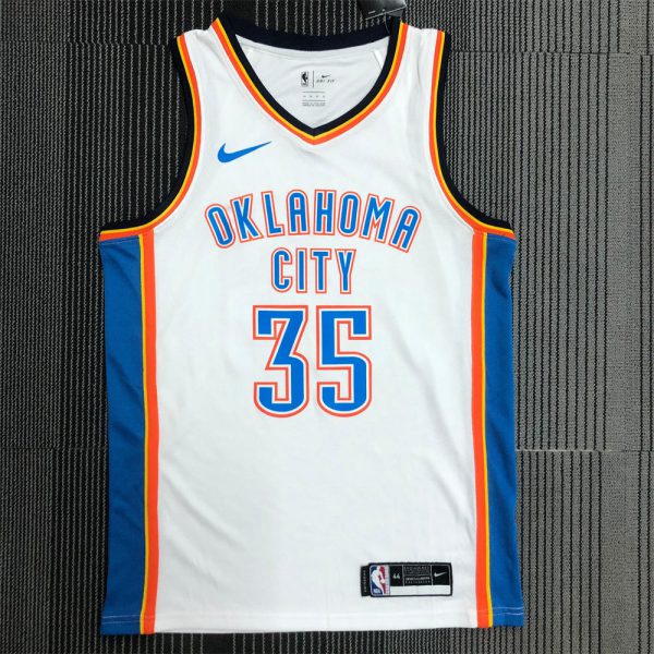NBA Oklahoma City Thunder V-Neck White Jersey DURANT#35 S-XXL