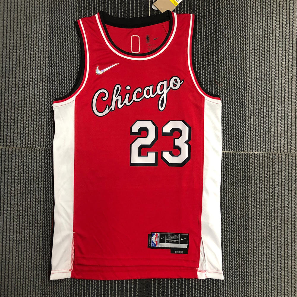NBA Chicago Bulls Round Neck Red 75th anniversaryJersey JORDAN#23 S-XXL
