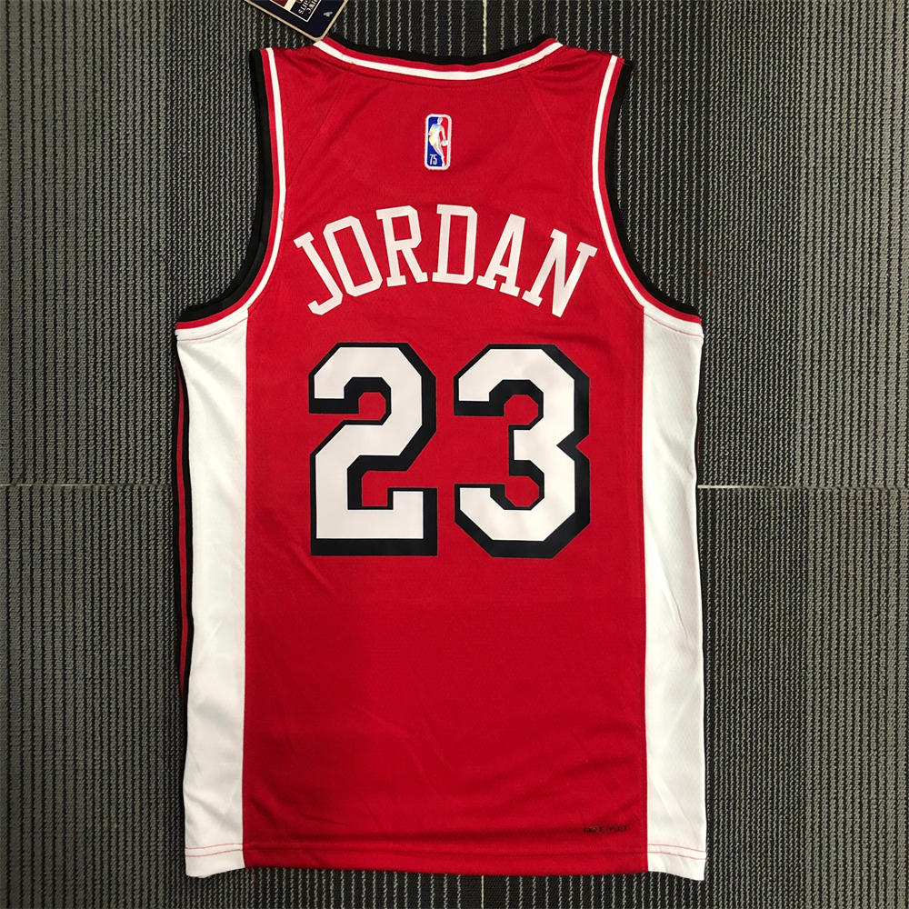 NBA Chicago Bulls Round Neck Red 75th anniversaryJersey JORDAN#23 S-XXL