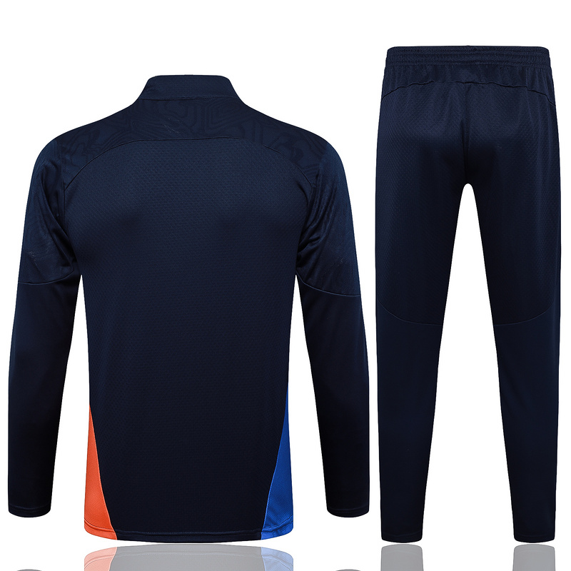 24/25 Marseilles Royal blue Long-sleeved half-pull training kit Football team kit