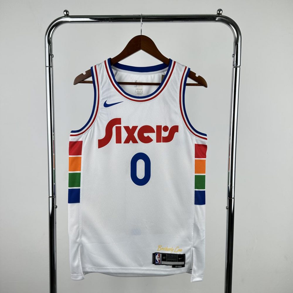 NBA Philadelphia 76ers 24/25 Round Neck City Edition Black Jersey MAXEY#0 S-XXL