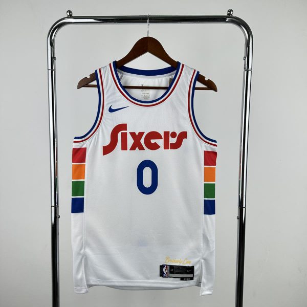 NBA Philadelphia 76ers 24/25 Round Neck City Edition Black Jersey MAXEY#0 S-XXL